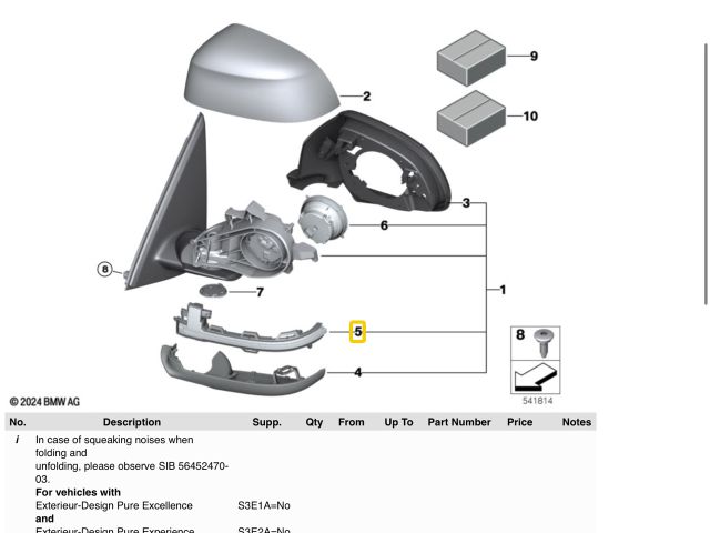 bontott BMW X5 Jobb Visszapillantó Tükör Irányjelző