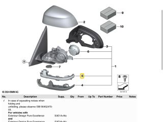 bontott BMW X5 Jobb Visszapillantó Tükör Irányjelző