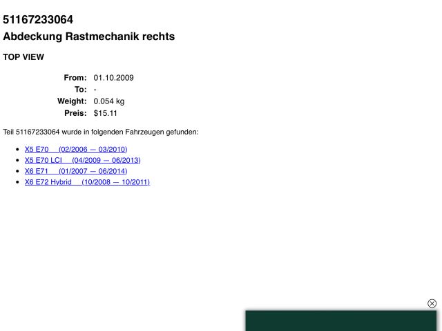 bontott BMW X5 Jobb Visszapillantó Tükör Talp Burkolat