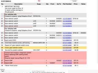 bontott BMW X5 Kézifék Kapcsoló
