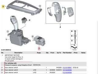 bontott BMW X5 Kézifék Kapcsoló