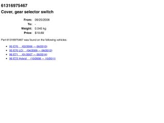 bontott BMW X5 Kézifék Kapcsoló