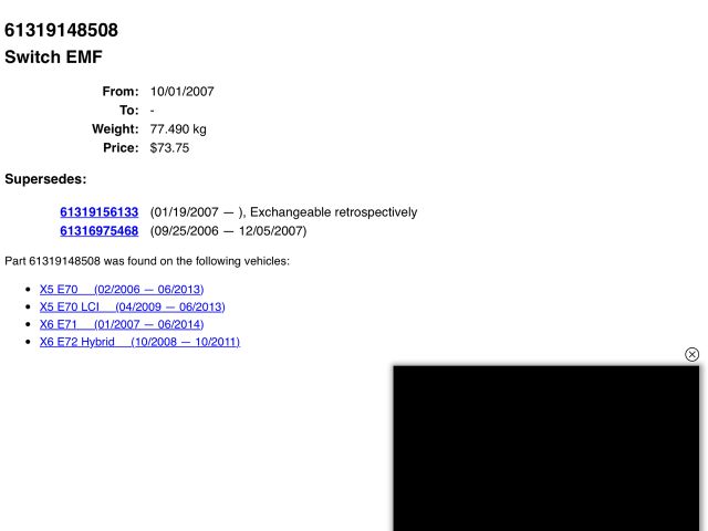 bontott BMW X5 Kézifék Kapcsoló