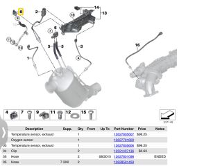 bontott BMW X5 Kipufogó Hőmérséklet Érzékelő