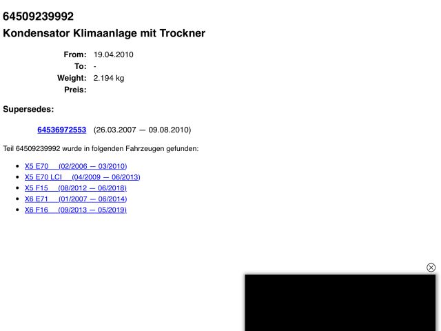 bontott BMW X5 Klíma Kondenzátor