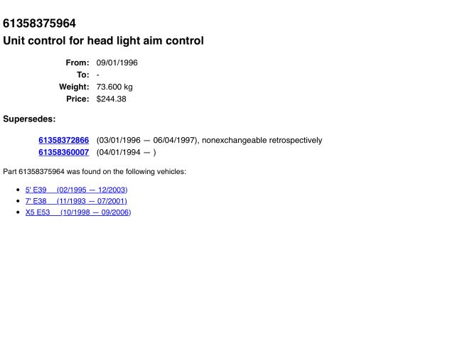 bontott BMW X5 Lámpa Vezérlő