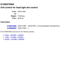 bontott BMW X5 Lámpa Vezérlő