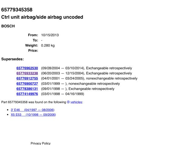 bontott BMW X5 Légzsák Elektronika