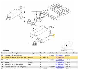 bontott BMW X5 Légzsák Elektronika