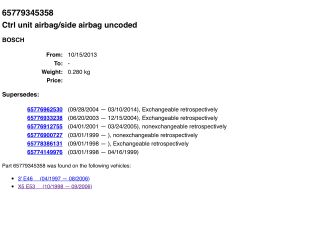 bontott BMW X5 Légzsák Elektronika
