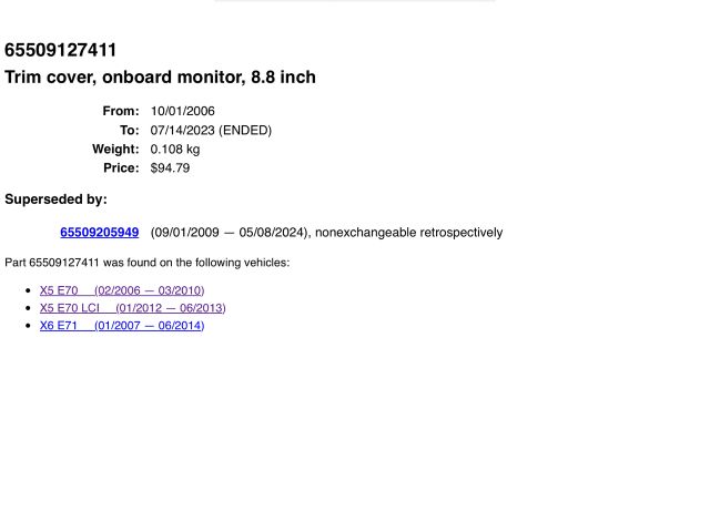 bontott BMW X5 Multifunkciós Kijelző Keret