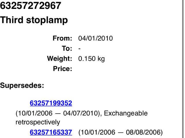 bontott BMW X5 Pótféklámpa