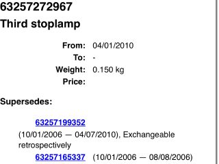 bontott BMW X5 Pótféklámpa