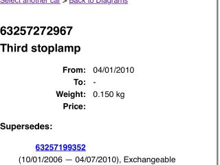 bontott BMW X5 Pótféklámpa