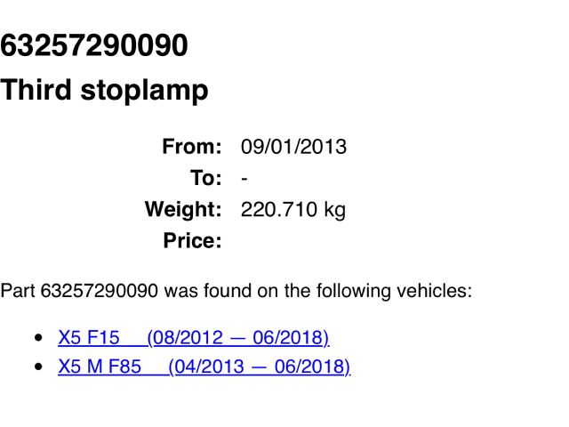 bontott BMW X5 Pótféklámpa