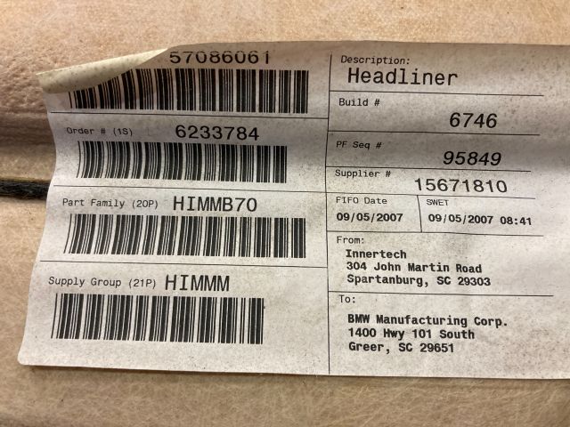 bontott BMW X5 Tetőkárpit