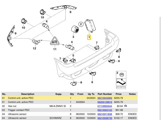 bontott BMW X5 Tolatóradar Elektronika