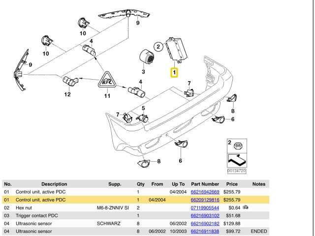 bontott BMW X5 Tolatóradar Elektronika