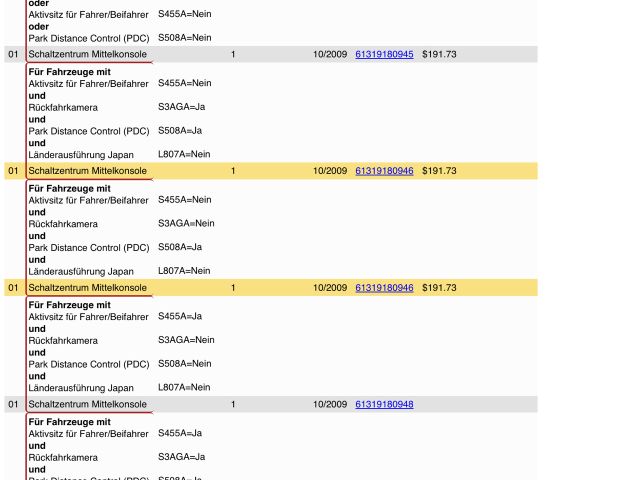 bontott BMW X5 Tolatóradar Kapcsoló