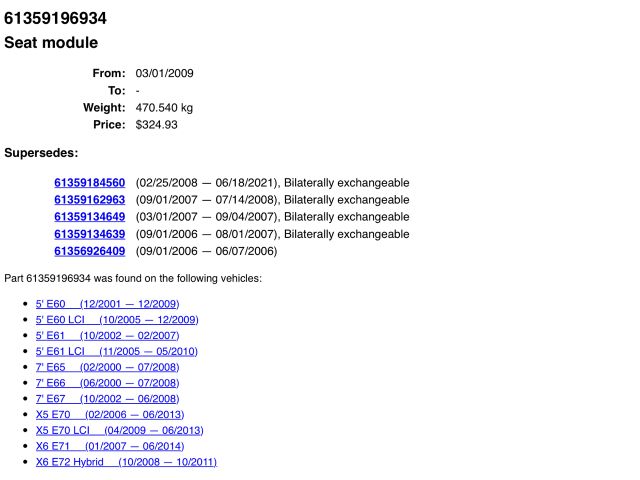bontott BMW X5 Ülés Elektronika