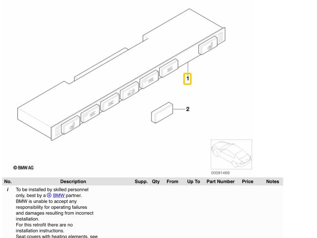 bontott BMW X5 Ülésfűtés Kapcsoló Pár