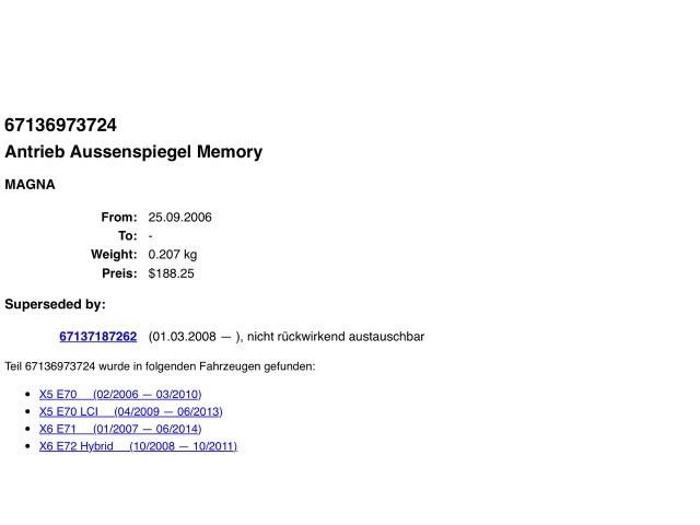 bontott BMW X5 Visszapillantó Tükör Állító Motor