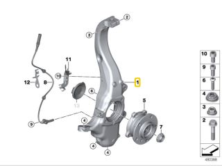 bontott BMW X5 Bal első Csonkállvány Kerékaggyal