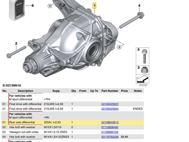 bontott BMW X5 Hátsó Differenciálmű