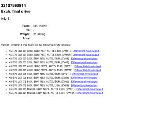bontott BMW X5 Hátsó Differenciálmű