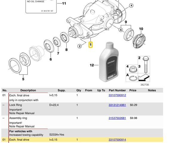 bontott BMW X5 Hátsó Differenciálmű