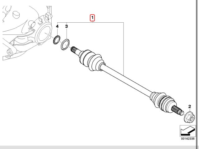 bontott BMW X5 Hátsó Féltengely (Pozíciófüggetlen)