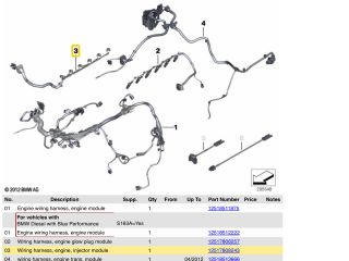 bontott BMW X5 Injektor Kábelköteg
