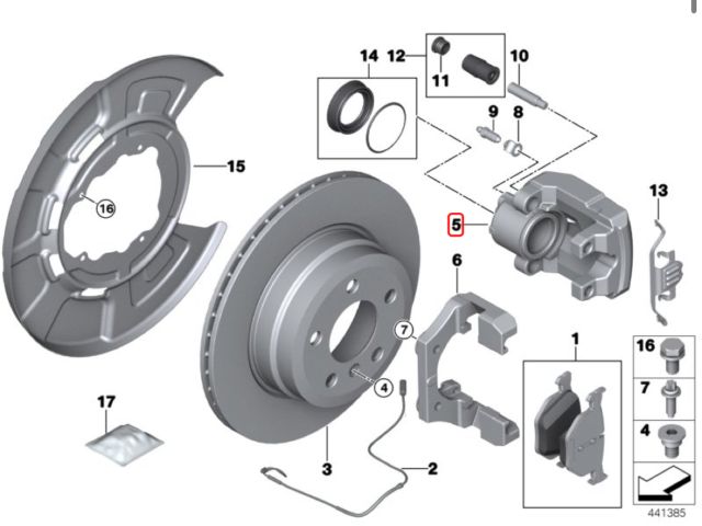 bontott BMW X5 Jobb hátsó Féknyereg Munkahengerrel