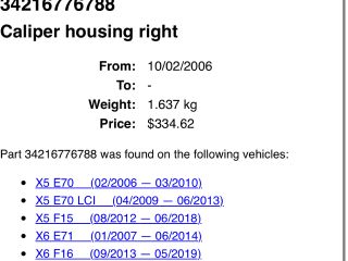 bontott BMW X5 Jobb hátsó Féknyereg Munkahengerrel