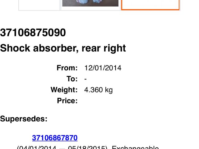 bontott BMW X5 Jobb hátsó Lengéscsillapító