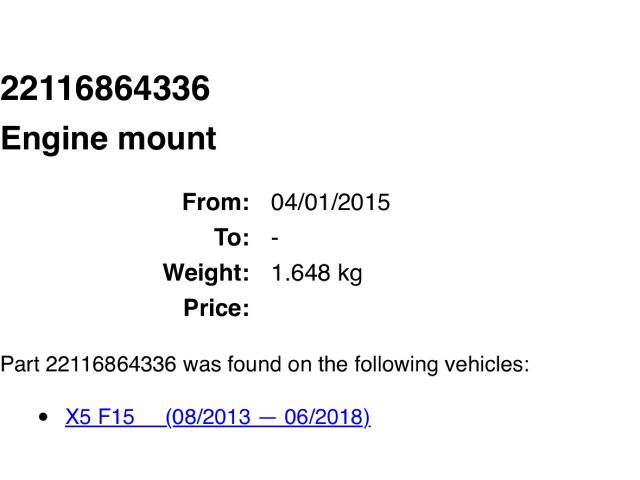 bontott BMW X5 Motor Tartó Bak Jobb