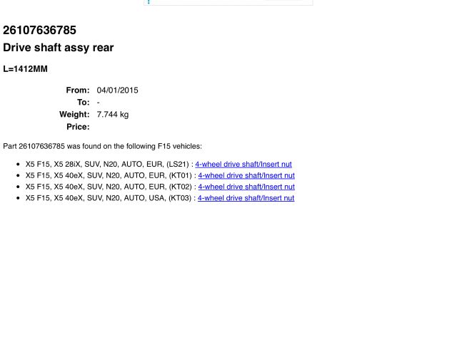 bontott BMW X5 Kardántengely