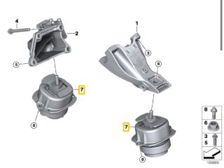 bontott BMW X6 Motor Tartó Bak (Pozíciófüggetlen)