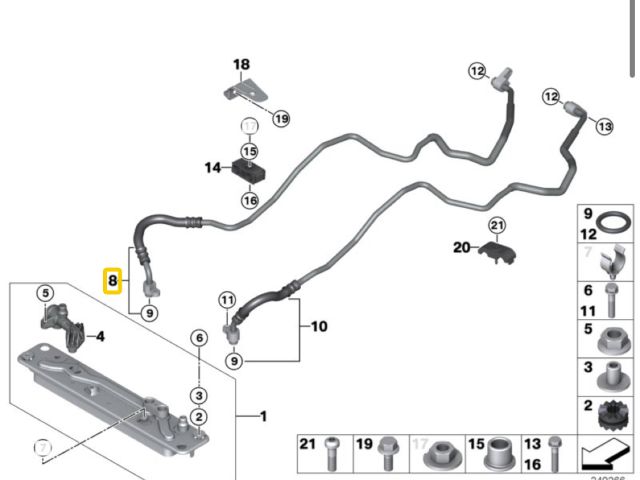 bontott BMW X6 Olajhűtő Cső