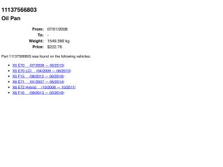 bontott BMW X6 Olajteknő