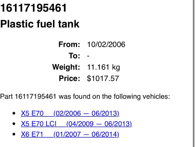 bontott BMW X6 Tank