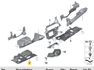 bontott BMW X6 Bal Alsó Műszerfal Burkolat