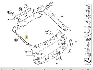 bontott BMW X6 Bal hátsó Csomagtér Burkolat (Műanyag)