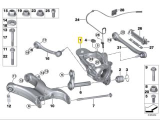 bontott BMW X6 Bal hátsó Csonkállvány Kerékaggyal