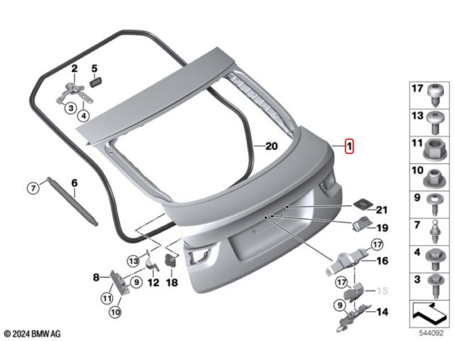 bontott BMW X6 Csomagtérajtó (Üres lemez)