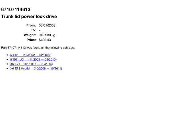 bontott BMW X6 Csomagtérajtó Zárszerkezet