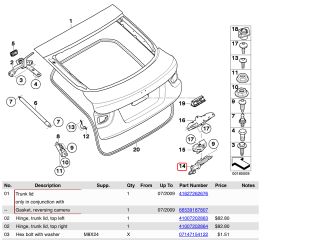 bontott BMW X6 Csomagtérajtó Zárszerkezet