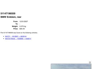 bontott BMW X6 Hátsó Embléma