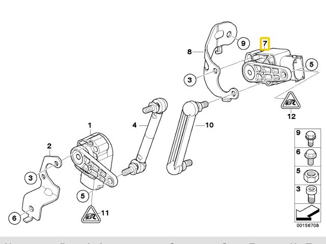 bontott BMW X6 Hátsó Xenon Szintszabályzó Jeladó