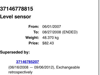 bontott BMW X6 Hátsó Xenon Szintszabályzó Jeladó
